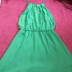 Halter High Neck Emerald Green Dress 🍀